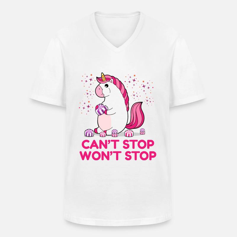 Can't Stop Won't Stop - Männer-T-Shirt mit V-Ausschnitt - Weiß