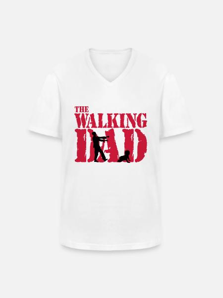 WALKING DAD - Männer-T-Shirt mit V-Ausschnitt - Weiß