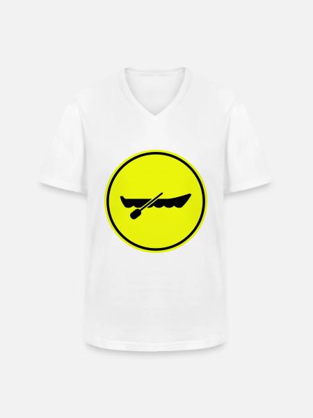 boot symbol silhouette - Men's V-Neck T-Shirt - white