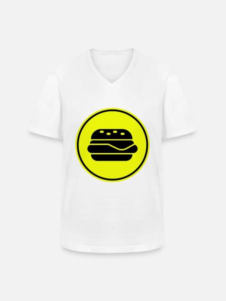 Silhouette de l’icône du hamburger - T-shirt col V Homme - blanc