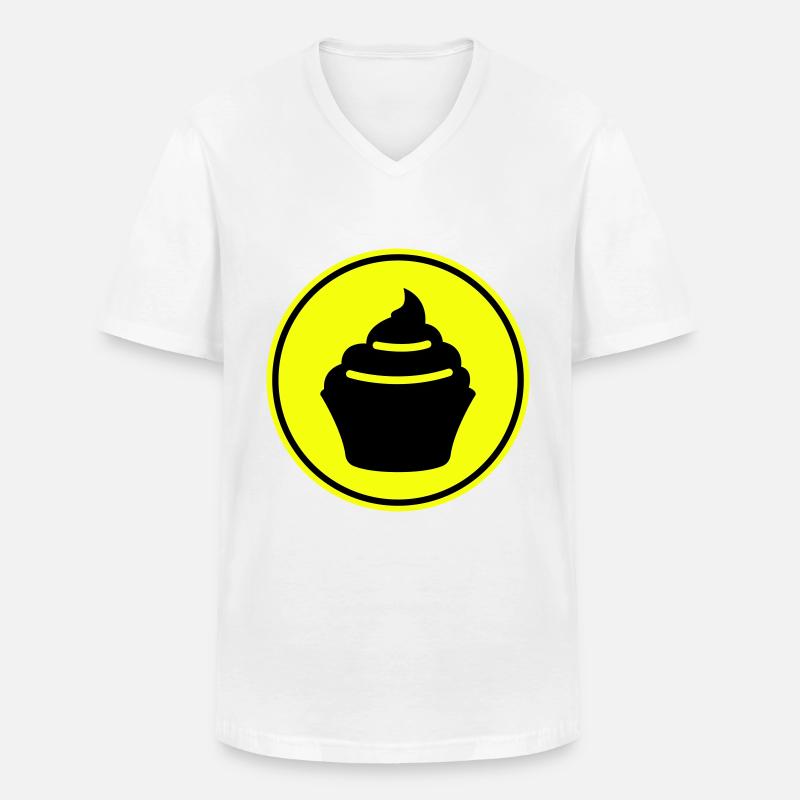 Muffin Silhouette icon - Männer-T-Shirt mit V-Ausschnitt - Weiß