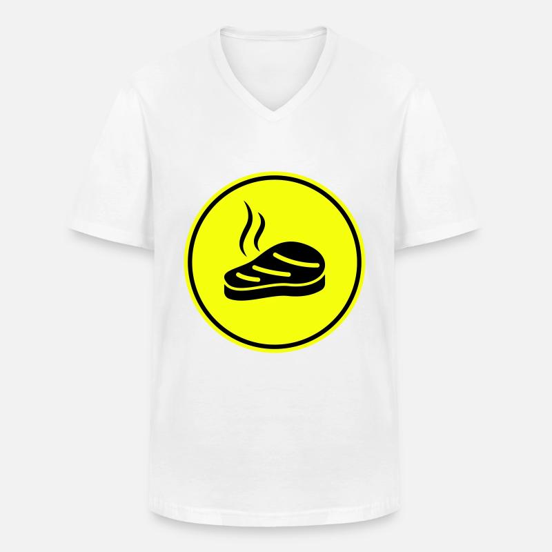 Steak icon Silhouette - Männer-T-Shirt mit V-Ausschnitt - Weiß