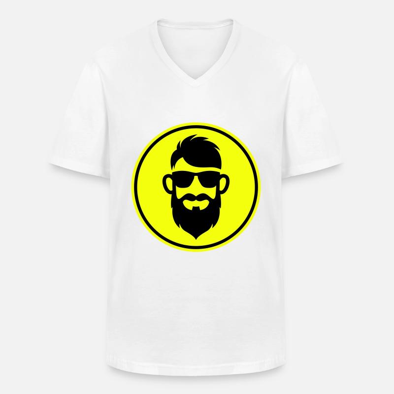 Gesicht bart symbol - Männer-T-Shirt mit V-Ausschnitt - Weiß