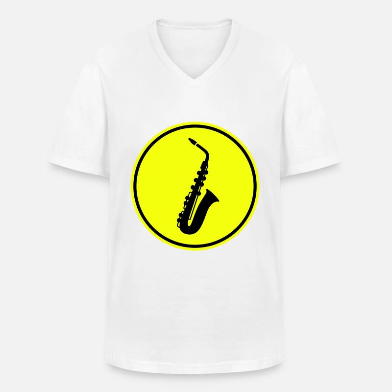 Trompete Symbol - Männer-T-Shirt mit V-Ausschnitt - Weiß