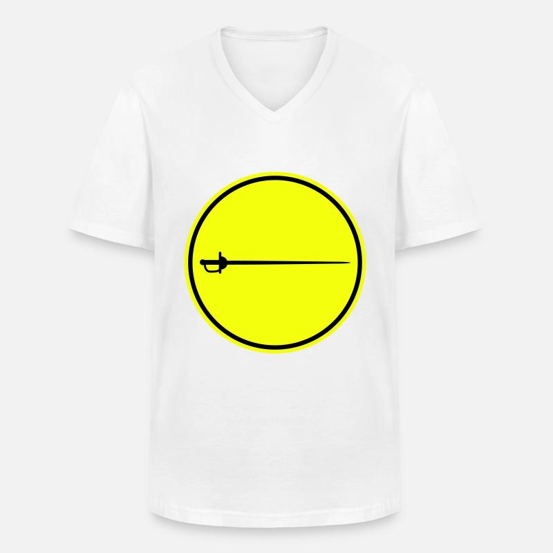 Fechten Schwert - Männer-T-Shirt mit V-Ausschnitt - Weiß