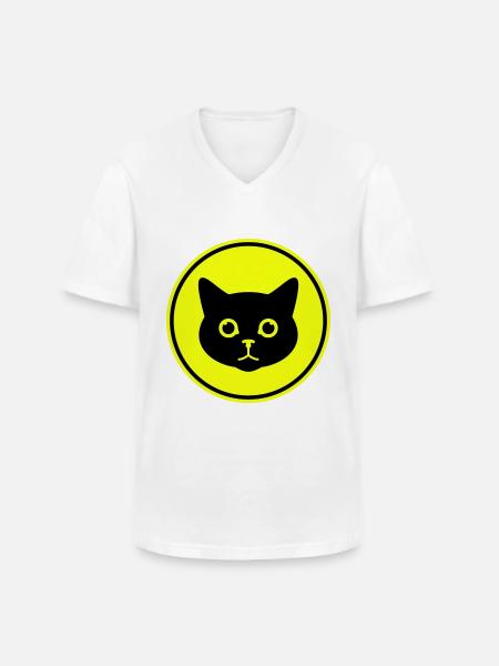 Cat head - Men's V-Neck T-Shirt - white