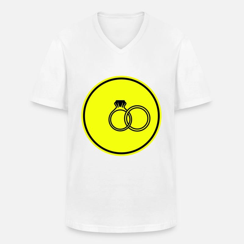 Eheringe symbol - Männer-T-Shirt mit V-Ausschnitt - Weiß