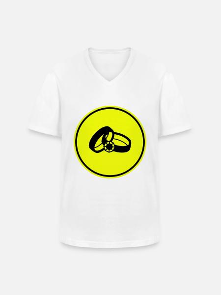 Eheringe Hochzeit - Männer-T-Shirt mit V-Ausschnitt - Weiß