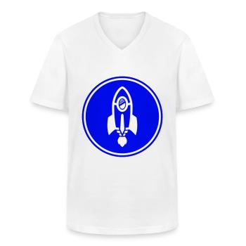 Symbole de fusée - T-shirt col V Homme - blanc - Devant - AI Model Male 185 light (185cm)