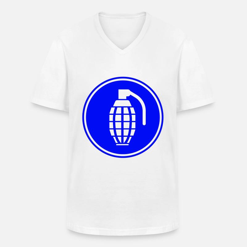 Granate waffe icon - Männer-T-Shirt mit V-Ausschnitt - Weiß