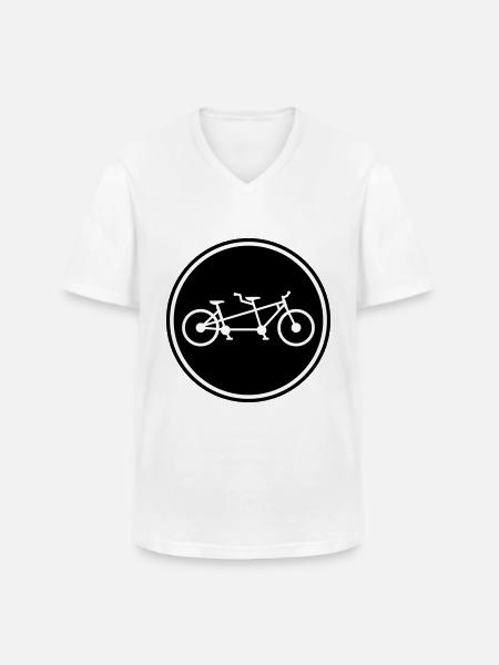 Bicycle tandem - Men's V-Neck T-Shirt - white