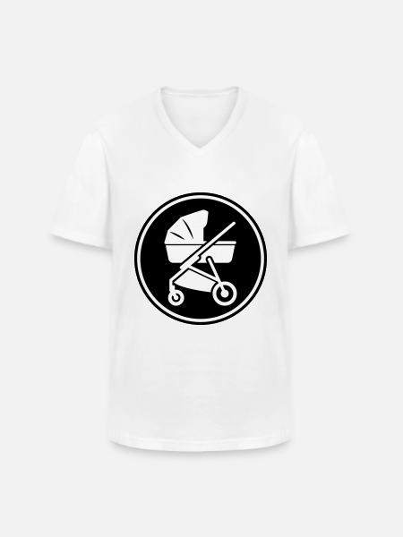 Stroller baby - Men's V-Neck T-Shirt - white