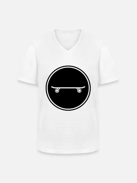 Skateboard symbol - Men's V-Neck T-Shirt - white