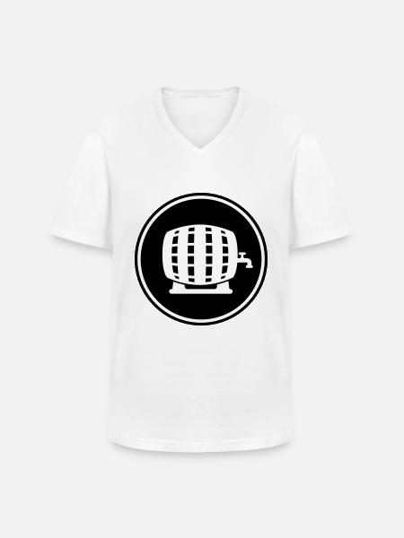 Bierfass - Männer-T-Shirt mit V-Ausschnitt - Weiß