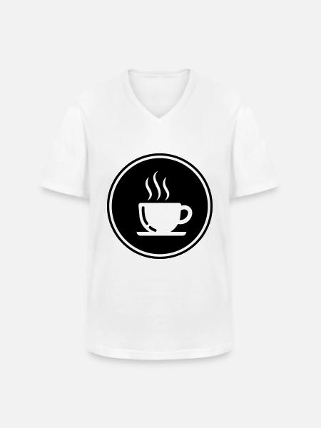 Kaffeetasse - Männer-T-Shirt mit V-Ausschnitt - Weiß