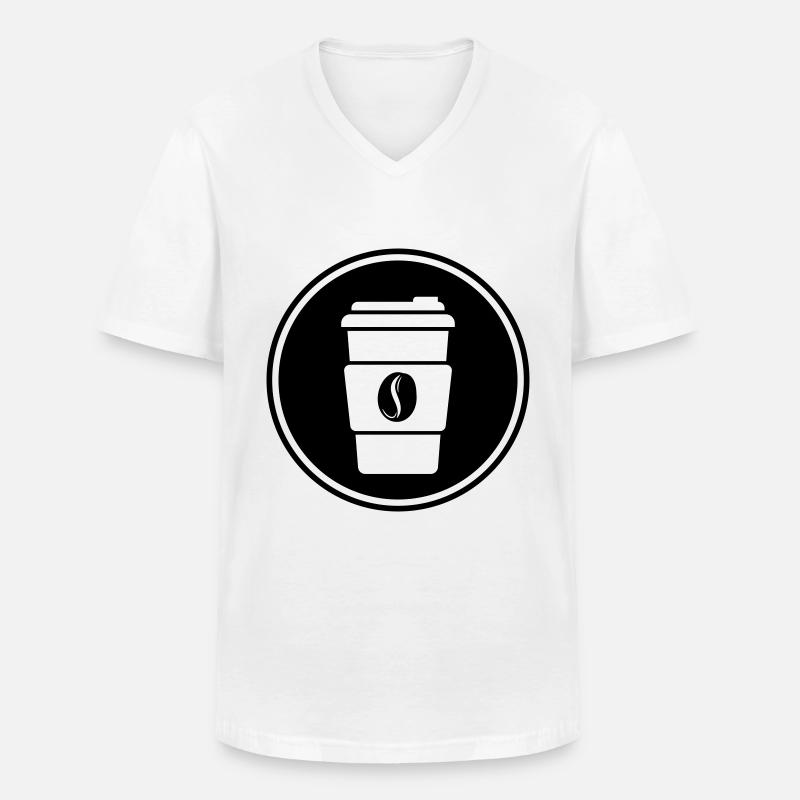Kaffee Symbol - Männer-T-Shirt mit V-Ausschnitt - Weiß