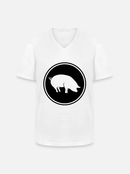 Schwein Tier - Männer-T-Shirt mit V-Ausschnitt - Weiß