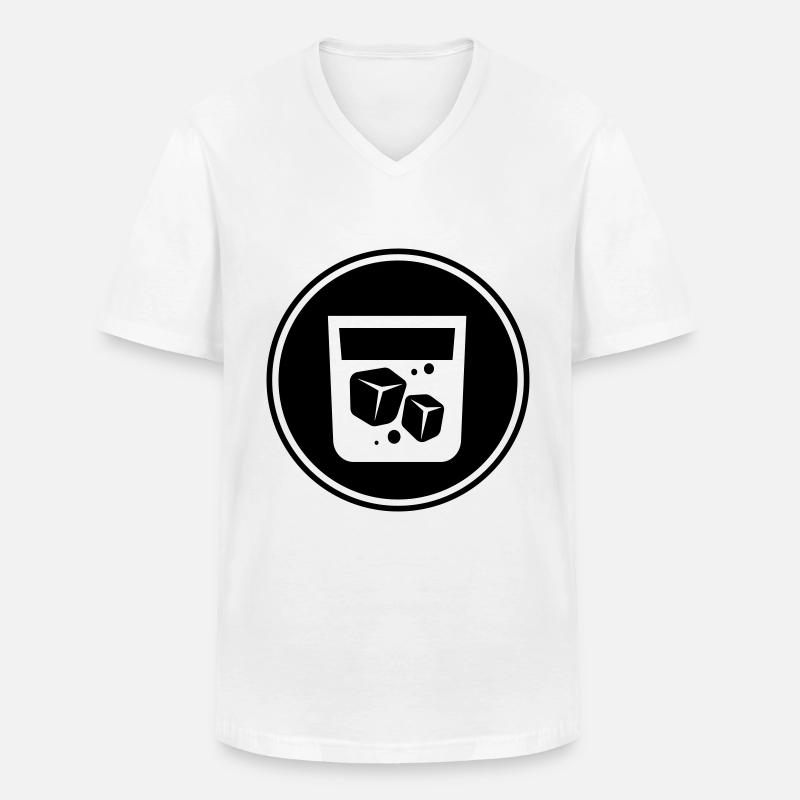 Whisky Icon - Männer-T-Shirt mit V-Ausschnitt - Weiß