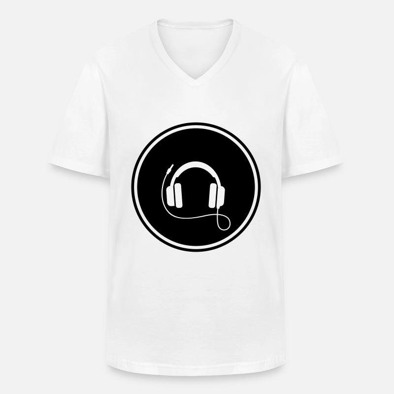Kopfhörer Musik Symbol - Männer-T-Shirt mit V-Ausschnitt - Weiß