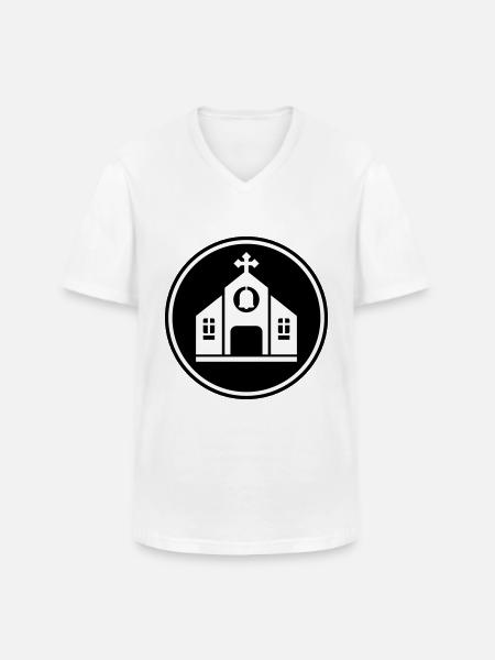 Kirche Church Symbol - Männer-T-Shirt mit V-Ausschnitt - Weiß