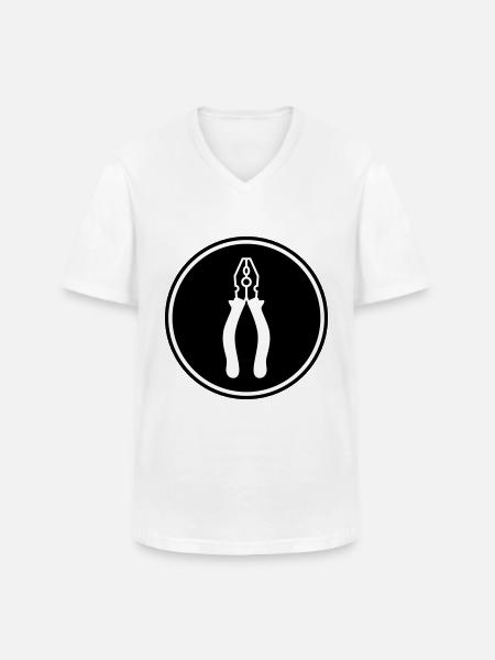 Zange Handwerker - Männer-T-Shirt mit V-Ausschnitt - Weiß