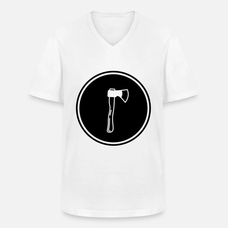 Axt Symbol - Männer-T-Shirt mit V-Ausschnitt - Weiß