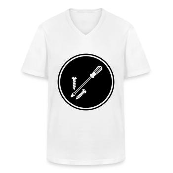 Schraubenzieher Symbol - Männer-T-Shirt mit V-Ausschnitt - Weiß - Vorne - AI Model Male 185 light (185cm)