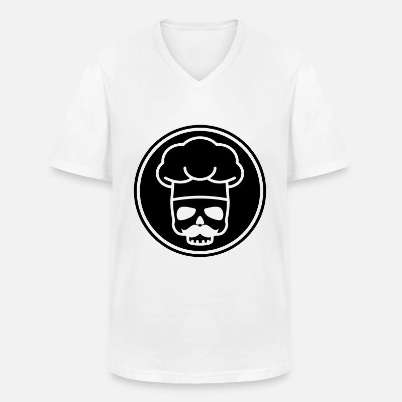 Koch skull icon - Männer-T-Shirt mit V-Ausschnitt - Weiß
