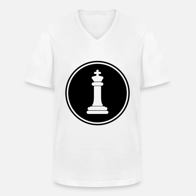 Schachfigur König - Männer-T-Shirt mit V-Ausschnitt - Weiß
