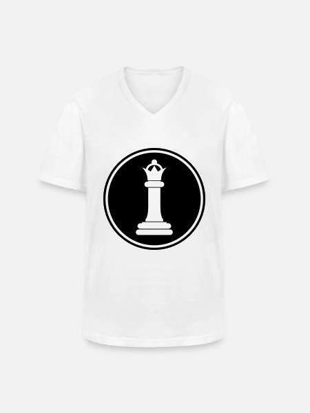 Chess piece queen - Men's V-Neck T-Shirt - white