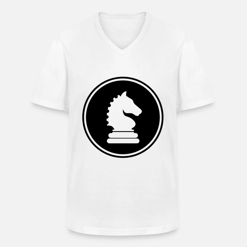 Pferd Schachfigur - Männer-T-Shirt mit V-Ausschnitt - Weiß
