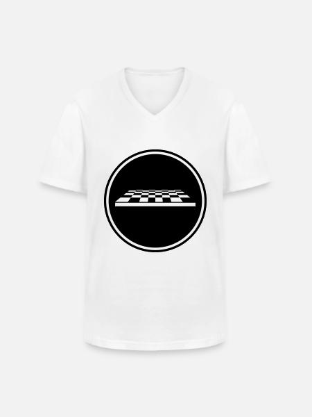 Chess board icon - Men's V-Neck T-Shirt - white