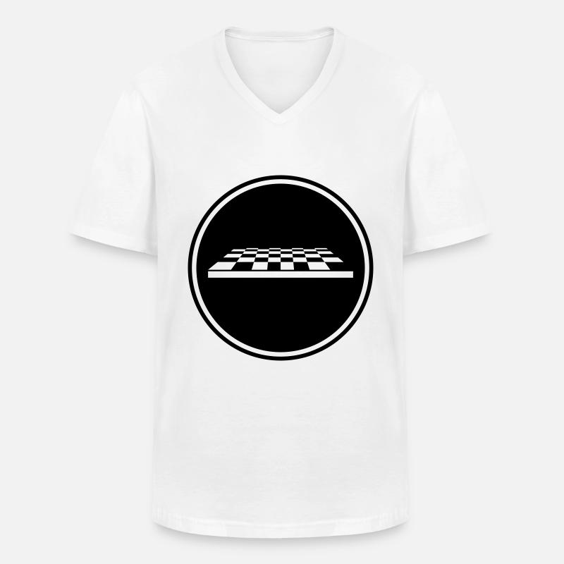 Schachbrett symbol - Männer-T-Shirt mit V-Ausschnitt - Weiß