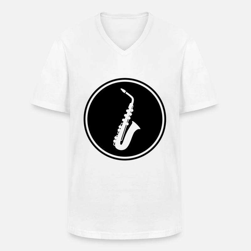 Trompete Symbol - Männer-T-Shirt mit V-Ausschnitt - Weiß