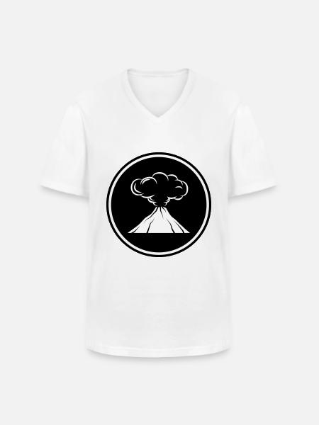 Vulkan icon symbol - Männer-T-Shirt mit V-Ausschnitt - Weiß