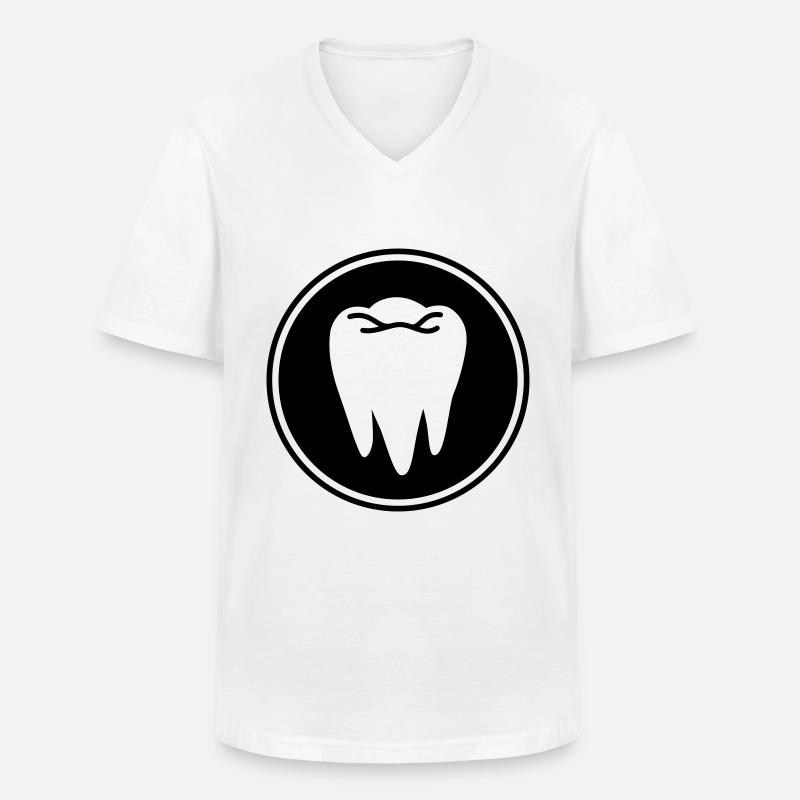 Zahn icon symbol - Männer-T-Shirt mit V-Ausschnitt - Weiß