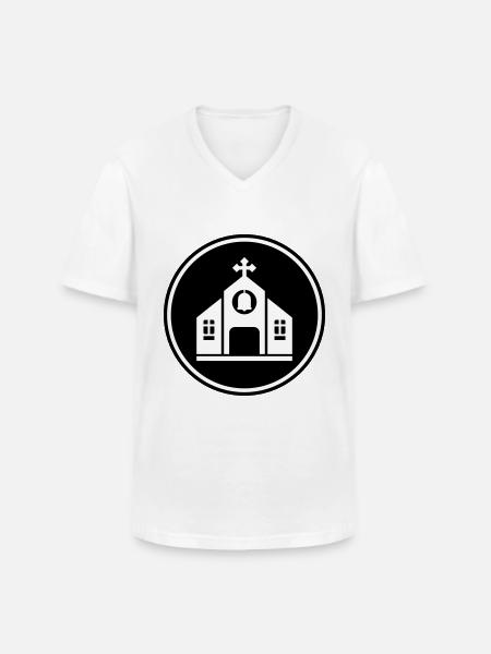 Kirche glaube - Männer-T-Shirt mit V-Ausschnitt - Weiß