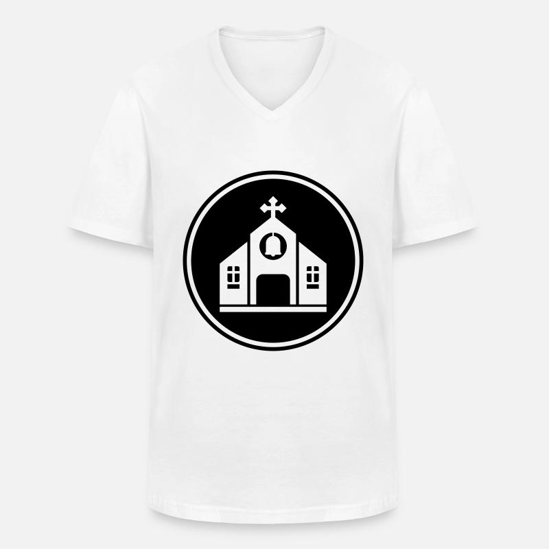 Kirche glaube - Männer-T-Shirt mit V-Ausschnitt - Weiß