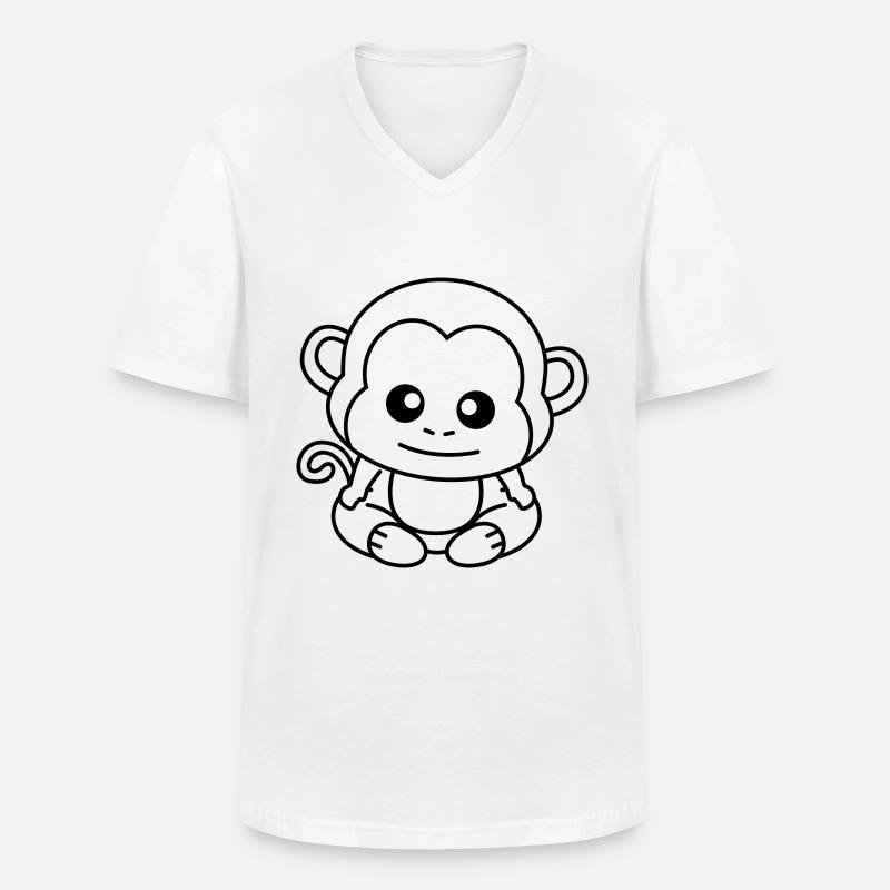 Affe Comic Tier - Männer-T-Shirt mit V-Ausschnitt - Weiß