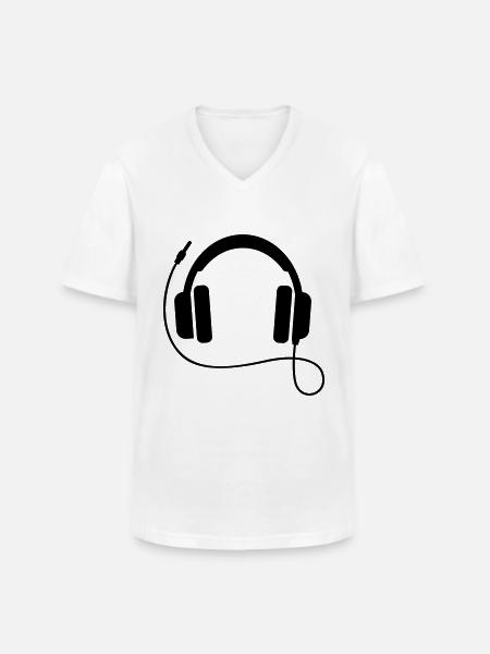 Kopfhörer Symbol - Männer-T-Shirt mit V-Ausschnitt - Weiß