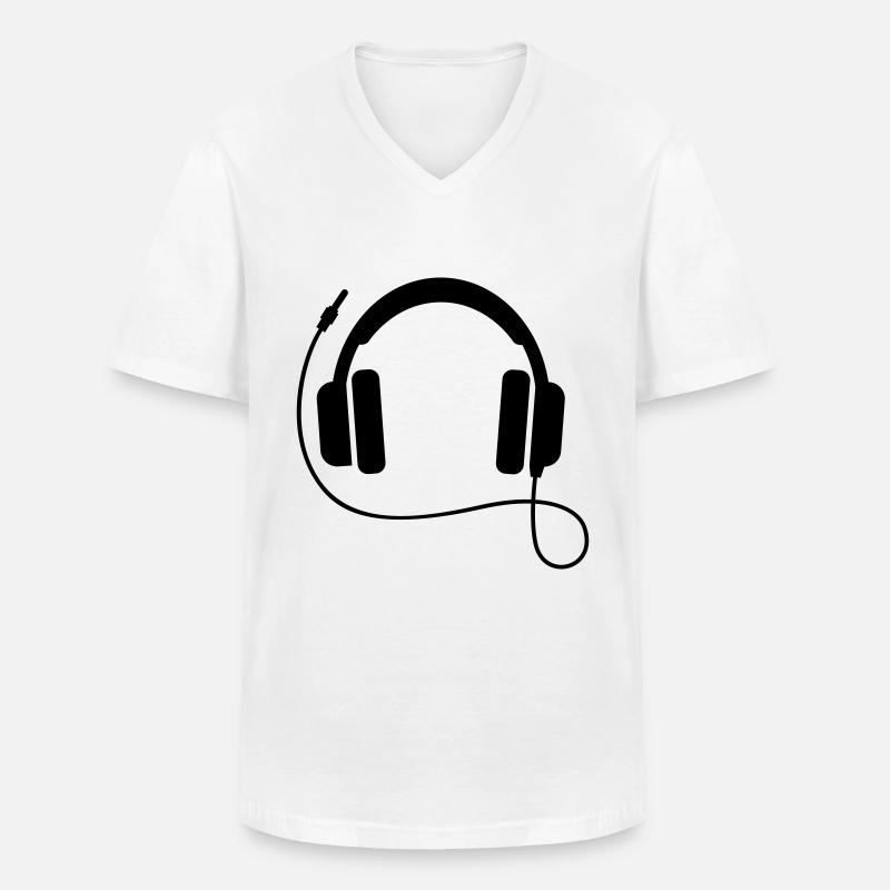Kopfhörer Symbol - Männer-T-Shirt mit V-Ausschnitt - Weiß
