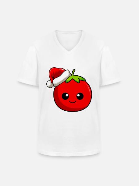 Tomate Weihnachten Comic Xmas - Männer-T-Shirt mit V-Ausschnitt - Weiß