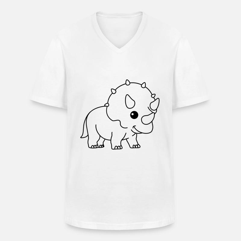 Dinosaurier triceratops Comic - Männer-T-Shirt mit V-Ausschnitt - Weiß