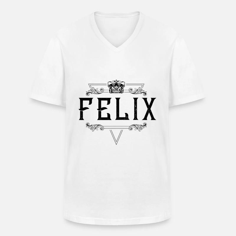Felix Name - Männer-T-Shirt mit V-Ausschnitt - Weiß