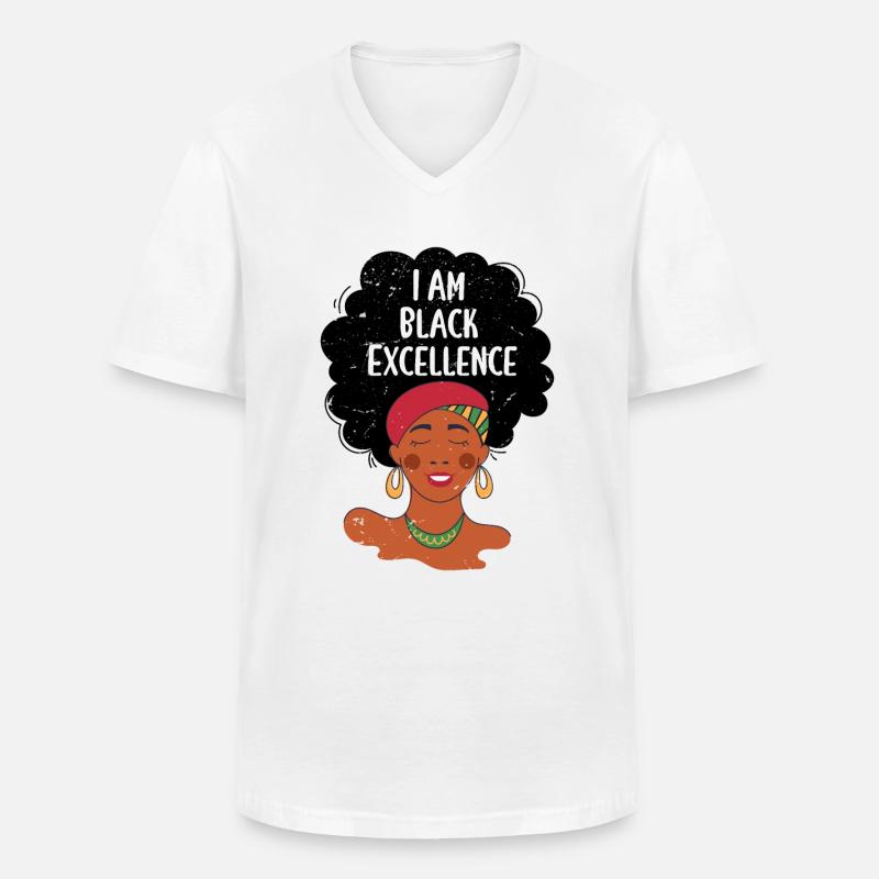 Ich bin Black Excellence - Männer-T-Shirt mit V-Ausschnitt - Weiß