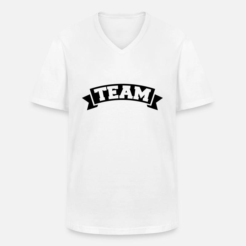 team banderole - Männer-T-Shirt mit V-Ausschnitt - Weiß
