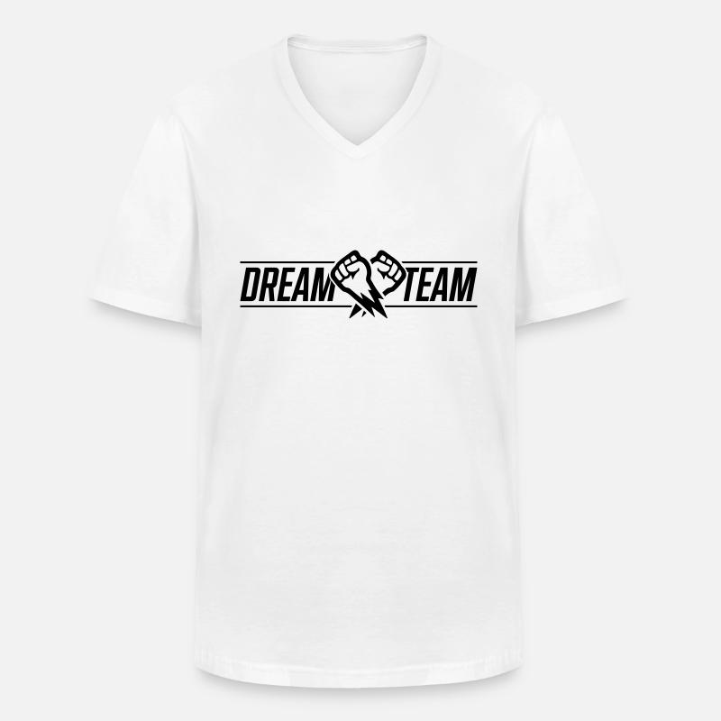 dream team faust - Männer-T-Shirt mit V-Ausschnitt - Weiß