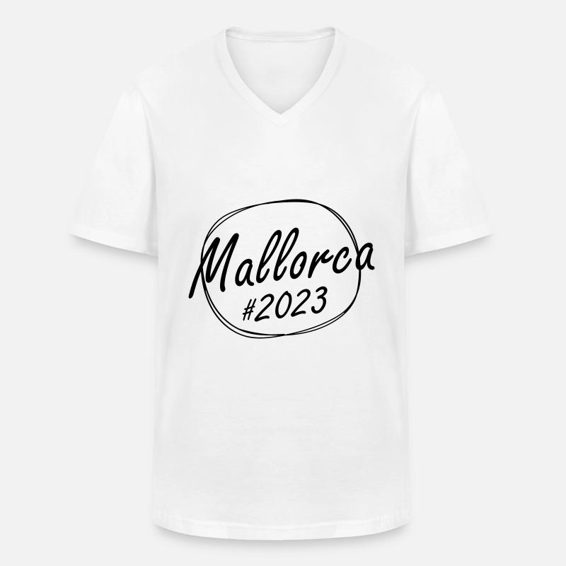 Mallorca 2023 - Männer-T-Shirt mit V-Ausschnitt - Weiß