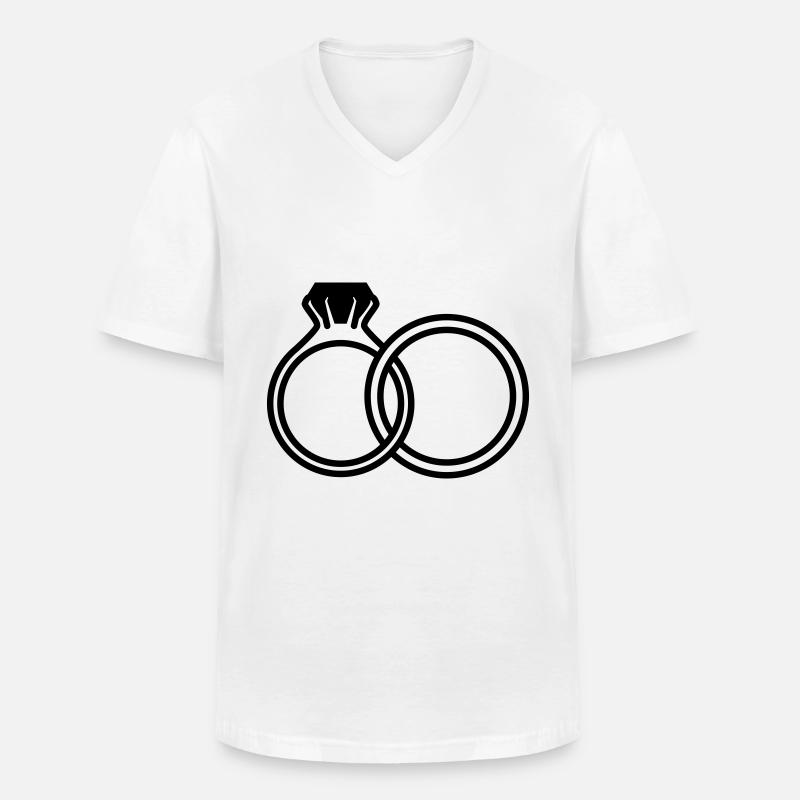 Eheringe symbol - Männer-T-Shirt mit V-Ausschnitt - Weiß