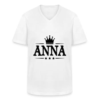 Anna - Men's V-Neck T-Shirt - white - Front - AI Model Male 185 light (185cm)